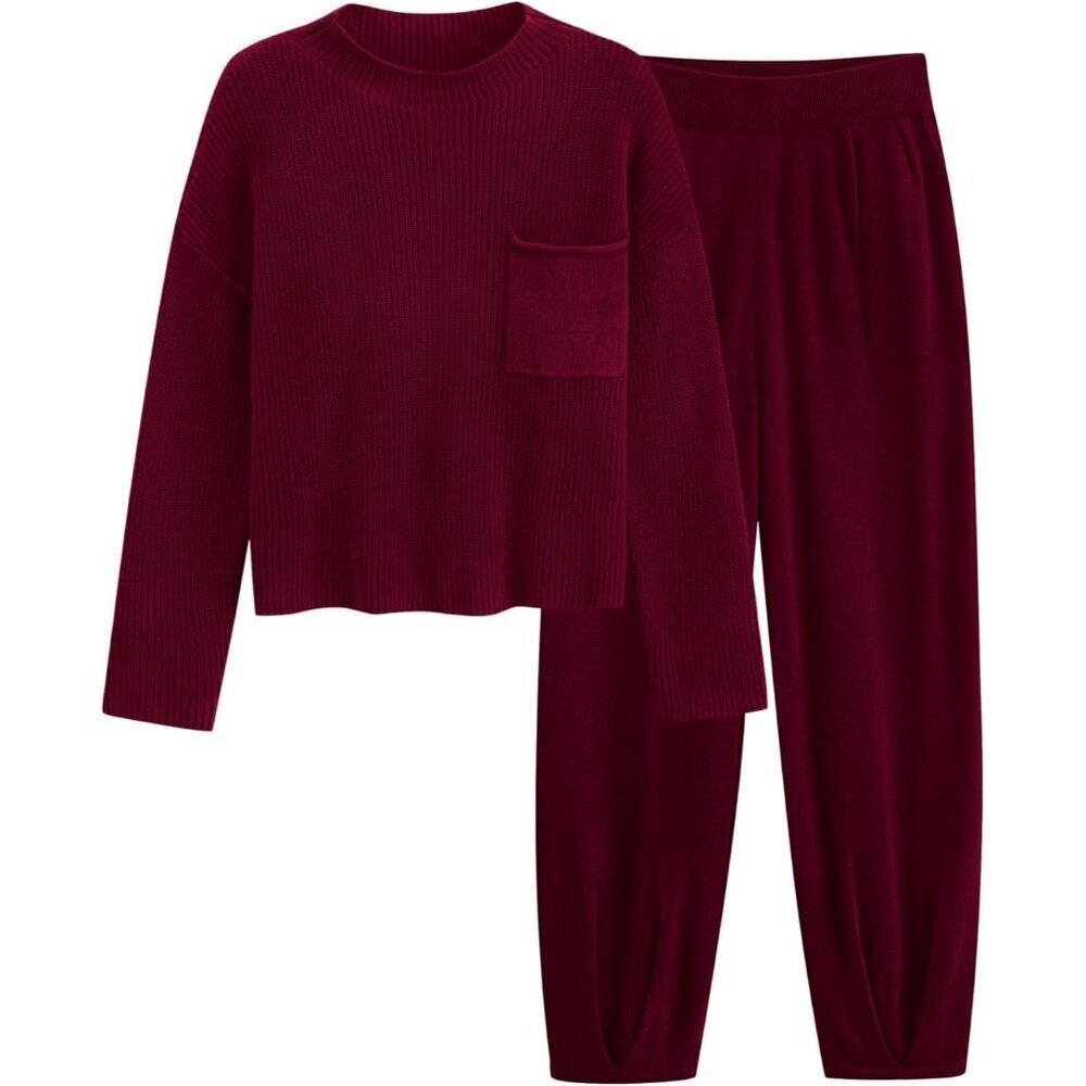Two Piece Sets for Women Cotton Fall Winter Lounge Outfit High Waisted